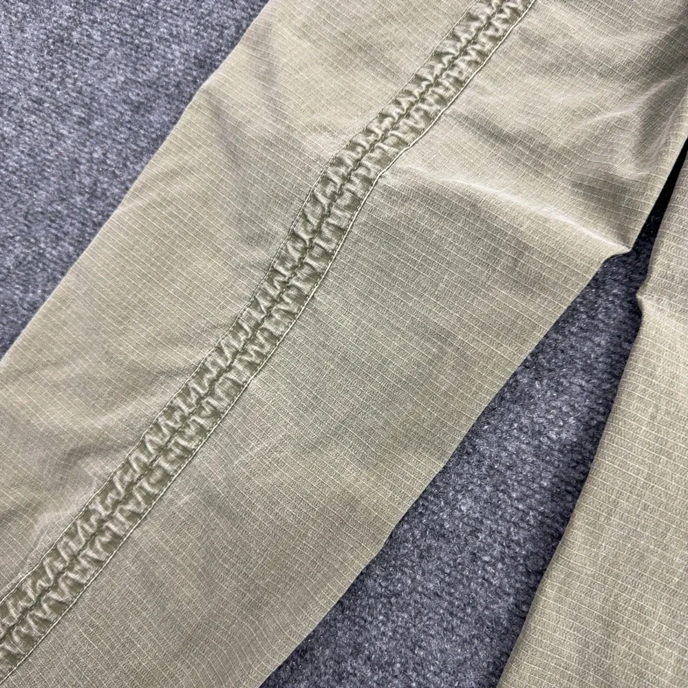 Vintage Bongo Pants Womens 7 Green Cotton Ripstop Elastic Hem Y2K Gorpcore Style